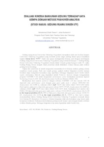 EVALUASI KINERJA BANGUNAN GEDUNG TERHADAP GAYA GEMPA DENGAN METODE ...